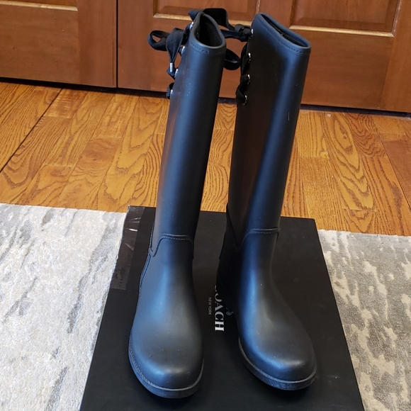 EUC Coach Tristee Rubber Boots; womens 9